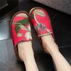 Japanese-Style Cotton Slippers: Velvet-Lined, Anti-Slip, Printed Linen, Soft TPR Sole, Durable, Comfortable, Warm.