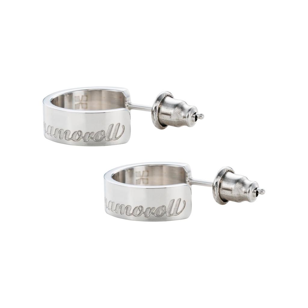 Cinnamoroll Sanrio Characters Stainless Steel Earrings Half Hoop both [White Clover] (2 pieces/for ears) SAST-P001SV