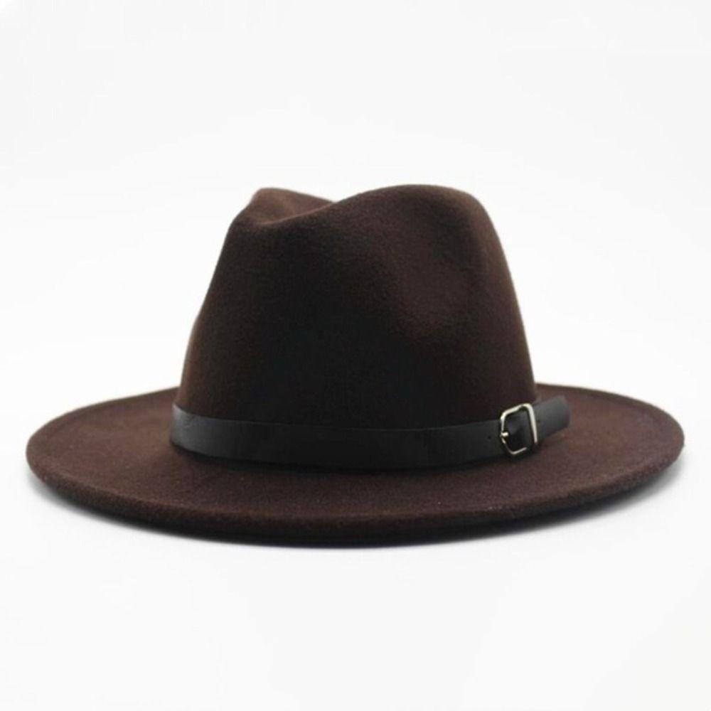 Formal Occasion British Fedora Hat Solid Color Woolen Hats Winter Felt Hats  Autumn and Winter