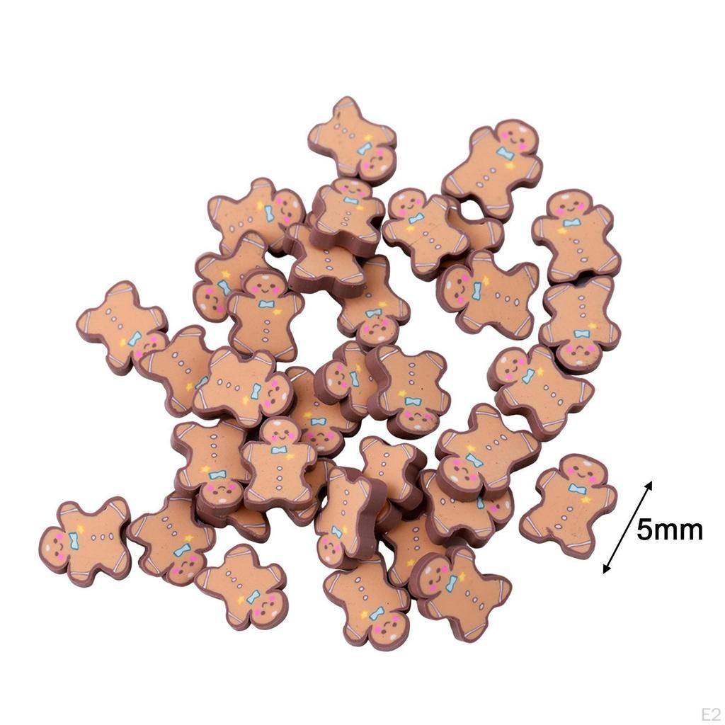 Christmas Gingerbread Men Ornaments 5 Mm Soft Clay Artwork Portable DIY Accessories for Jewelry