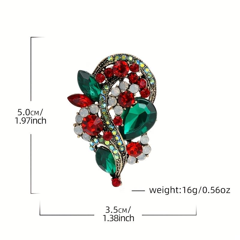 [Vibrant Rhinestone Brooches] Vibrant Rhinestone Brooches - Elegant Vintage-Inspired Design with Colorful Gemstones, Perfect for Daily Wear or Gifting