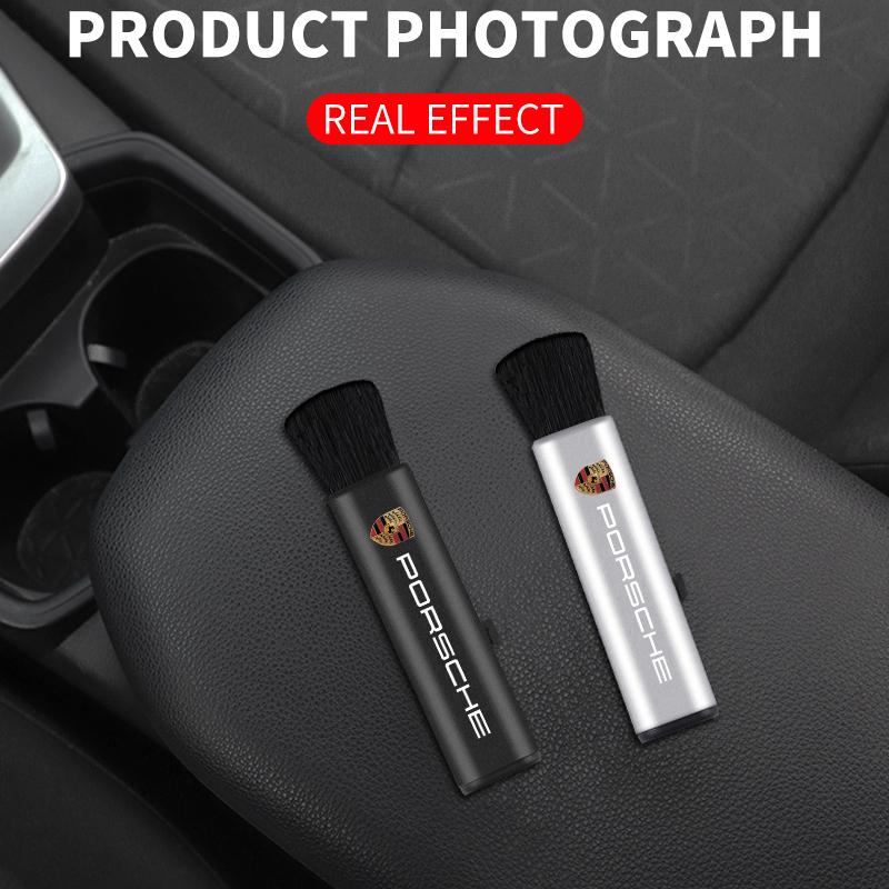 1Pcs Car Interior Cleaning Brush Telescopic Small Soft Brush For Porsche Boxster Cayenne Panamera Macan Cayman 911 918 996 917 991