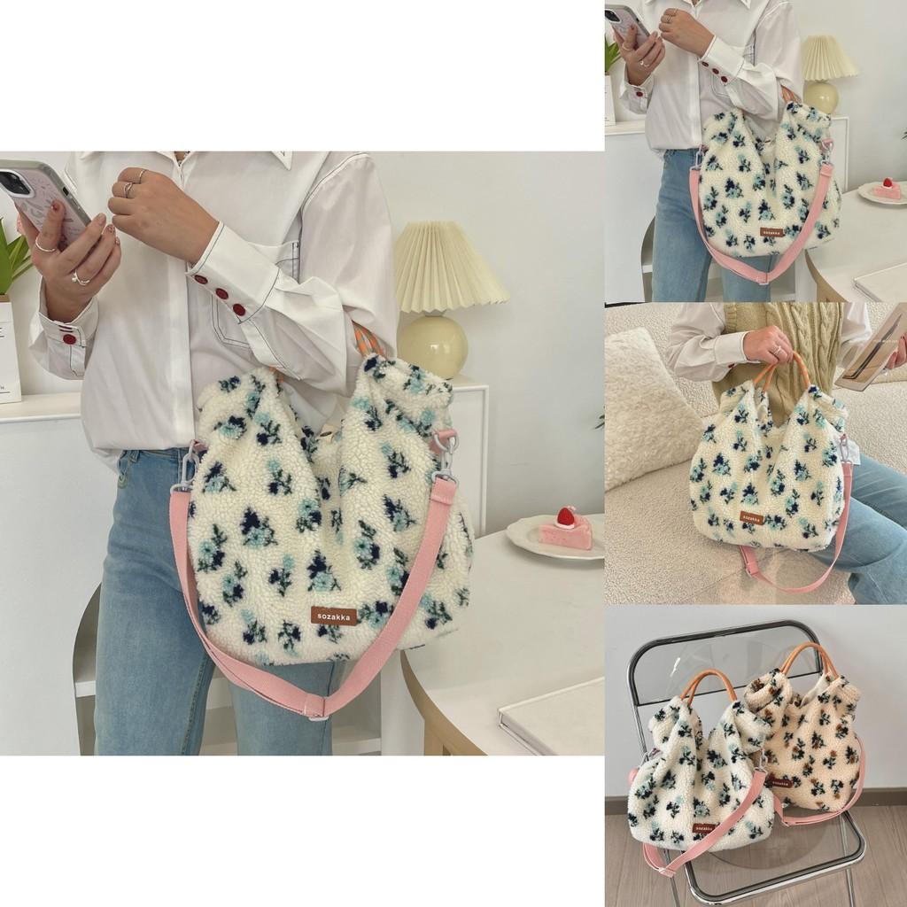 Stylish Soft Floral Tote Bag For Women Perfect For Daily Use In Autumn And Winter Seasons