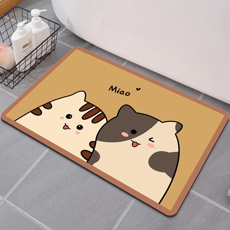 Desene animate cu uscare rapidă, pernă absorbantă, bucătărie, podea, ușă, covor, baie, antiderapant, anti-murdărire, covor de toaletă, desen animat, covor
