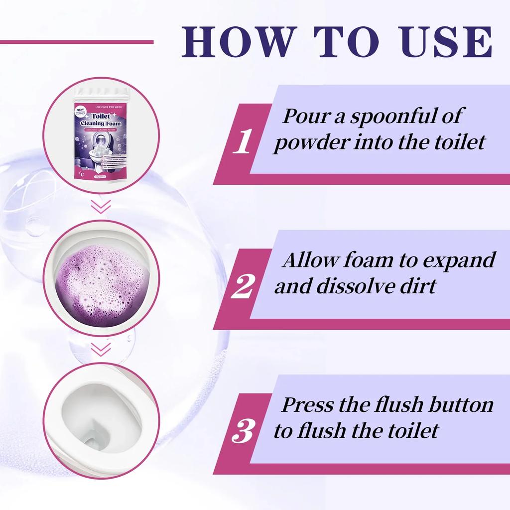 Lemon Scented Toilet Cleaner Foam 100g - Advanced Formula Removes Stains, Scale & Rust with Weekly Use, Powerful Clean.