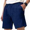 Men's Summer Casual Jacquard Knit Drawstring Shorts Lightweight Breathable Comfortable Fit with Side Pockets Suitable for Outdoor and Indoor Wear
