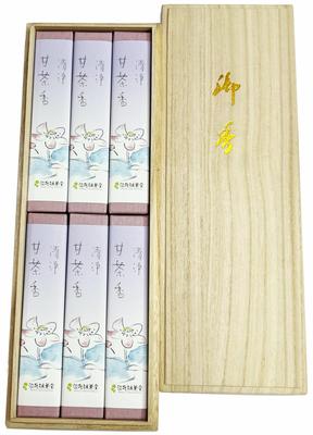 Item with Gift Awaji Baikundo Incense Gift Incense Feast Clean Sweet Tea Incense 6 Boxes Paulownia Box Mourning Condolence Offering Incense Stick Set