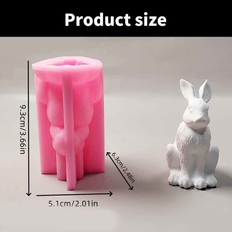 3D Hasen Tierfigur Silikon Kerzenformen für Kerzen Seifenherstellung Gipsdekoration Zementton Silikonformen