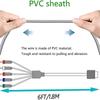 1.8m/6FT Game Cosole Audio Video 5RCA Premium Component AV Cable Compatible with Nintendo Wii/Wii U To HDTV EDTV
