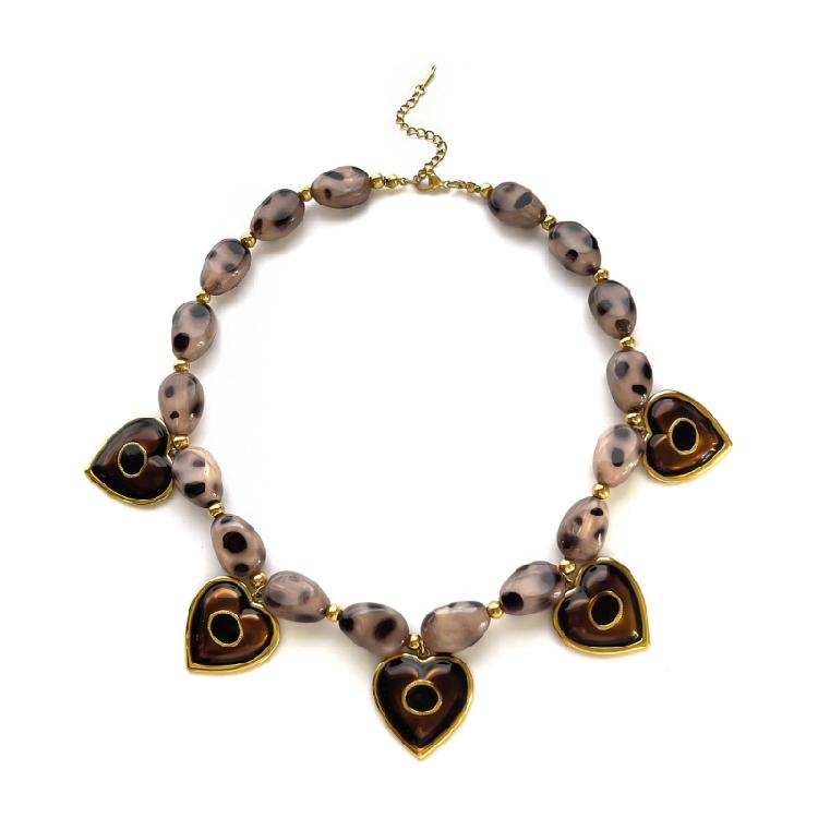 

Retro Heart Evil Eyes Necklace Stainless Steel Adjustable Chain Jewelry For Women Vintage Layer Versatile Accessory 1