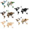 Wooden World Map 3D XXL Cities Dark Brown 181x100 cm Wall Puzzle