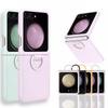 Luksusowy Pierścionek w Kolorze Cukierka Silikonowa Klamra na Palec Twarde Etui Ochronne Dla Samsung Z Flip 7 FE 6 5 Gradientowe Matowe Odporne na Wstrząsy Pokrowiec Skórkowy