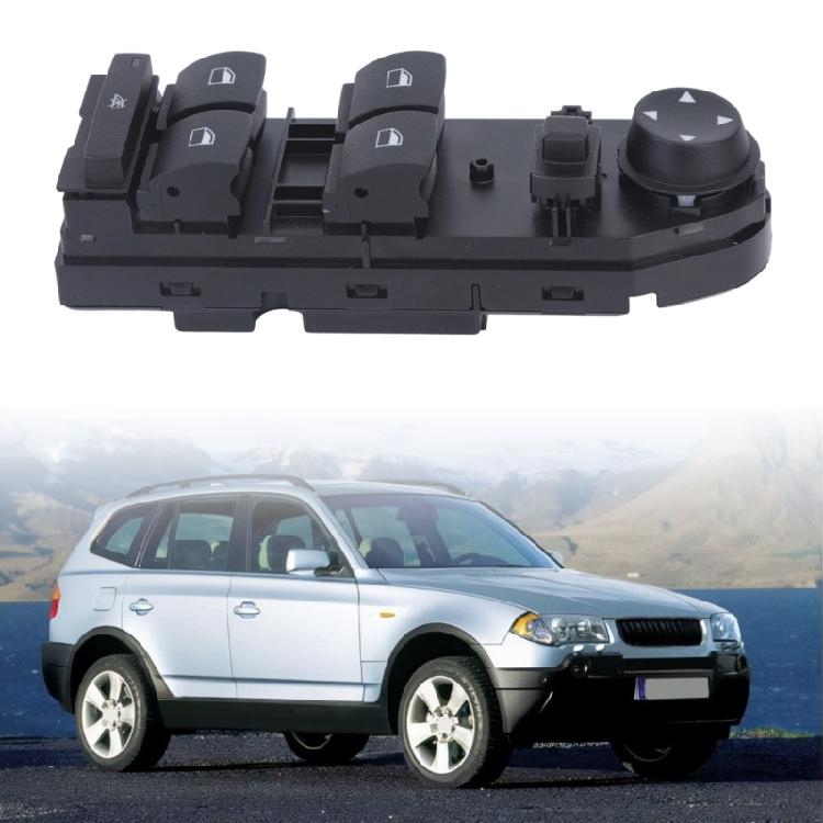 Driver Door Window Main Switches for E83 2004-2010, Four Window Control Buttons and Mirror , ABS Electronic Housing, Replacement Assembly 61313414352