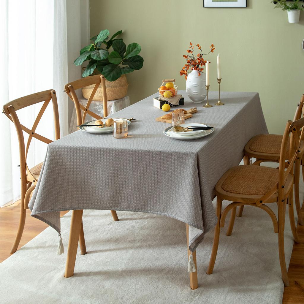 Modern Minimalist Solid Color Linen Tablecloth Premium Coffee Table TV Cabinet Cover Dining Table Mat