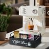 Wooden Coffee Rack Stylish Tea Shop Organizer Cup Holder Lid Holder Beverage Station Organizer Coffee Bar Accessories