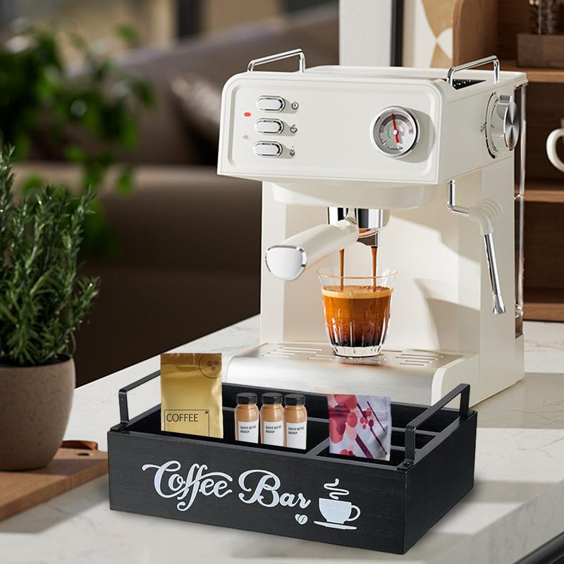 Wooden Coffee Rack Stylish Tea Shop Organizer Cup Holder Lid Holder Beverage Station Organizer Coffee Bar Accessories