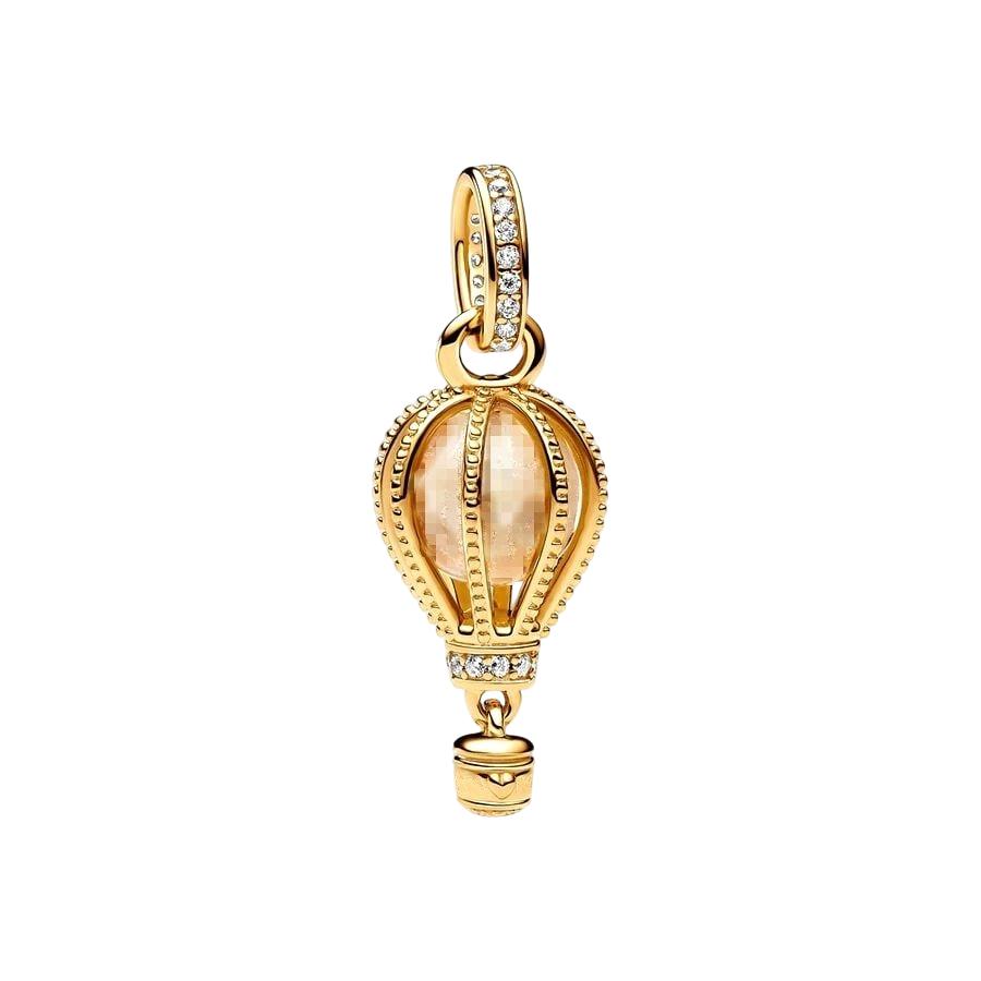 Sparking Gold Plated Charm Beads Dangle Original Snake Fit Copper Bracelet Necklace Beads For Diy Jewelry Women Gift