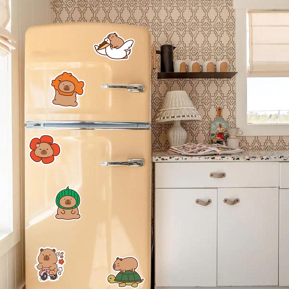 50/100/200 Cute cartoon capybara stickers adorable animal decals and stickers for toys such as laptops suitcases diaries and car graffiti