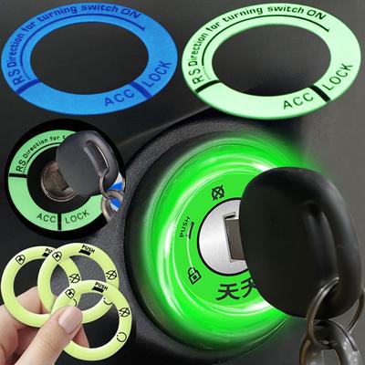 1/3pcs Car Keychain Stickers Luminous 3D Interior Switch Decals Key Ring Motorcycle Surrounding Light Night Decorations