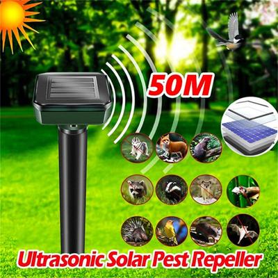 New Ultrasonic Solar Pest Repeller Motion Sensor Repellent Waterproof Garden Farm Animals Mole Birds Snake