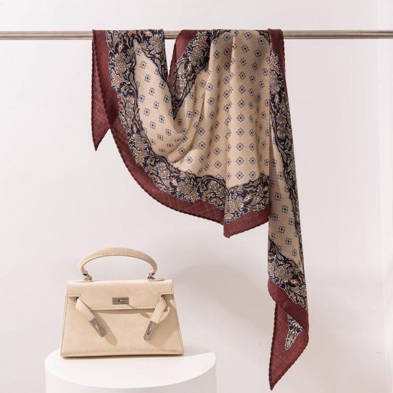 Silk Wool Scarf Fashion Versatile Wrap Shawl Neck Headband Bag Accessory