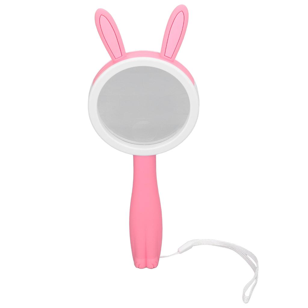 Magnifier Plastic Handle Cartoon Pink Rabbits Handheld HD ABS Comfortable Grip Reading Magnifying Glass