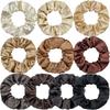 Seidensatin Scrunchies Damen Einfarbig Haargummi Elegant Pferdeschwanzhalter Gummiband Elastisches Haarband Haaraccessoires