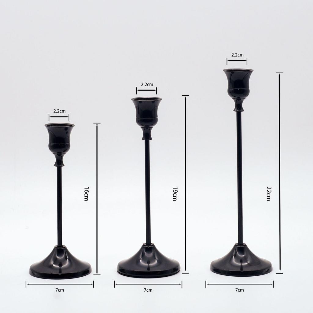 For Wedding Anniversary Home and Hotel Decoration Vintage Elegant Metal and Aluminum Set of 3 Tabletop Candle Holders Suitable
