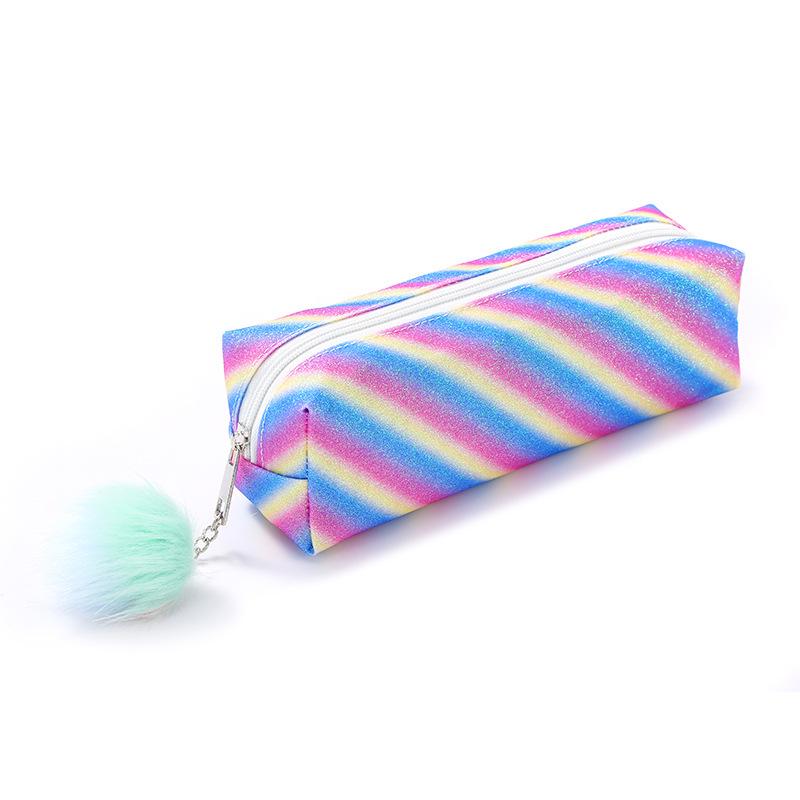 Demon Hunter Squad Rainbow Glitter Pencil Case - Shiny Student Stationery Organizer