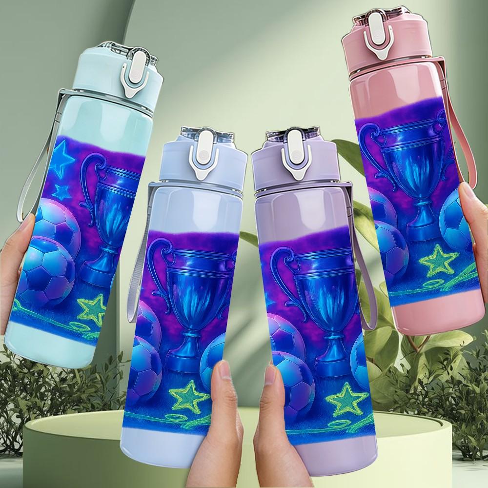 1PC Space Planet Nebula Art Print 750ml Color Plastic Sports Water Bottle Leakproof Flip Straw Lid Suitable for Sports Office Home Use