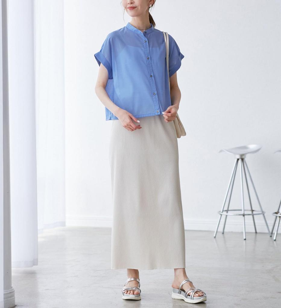 ROPE PICNIC Balloon Hem Blue Women's Blouse, (44)