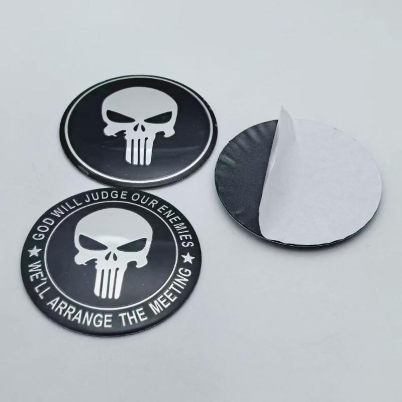 4pcs 45mm 56mm 65mm Skull Logo Emblem Car Stickers Accessories for Car Wheel Center Caps Hub Cap Rim Dust Cover Badge Replace