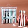 10 teil/satz Natürliche Weiche Fell Zahnbürste Weichen Borsten Zähne Bleaching Macaron Zahnbürsten Dental Mundpflege mit Schutzhülle