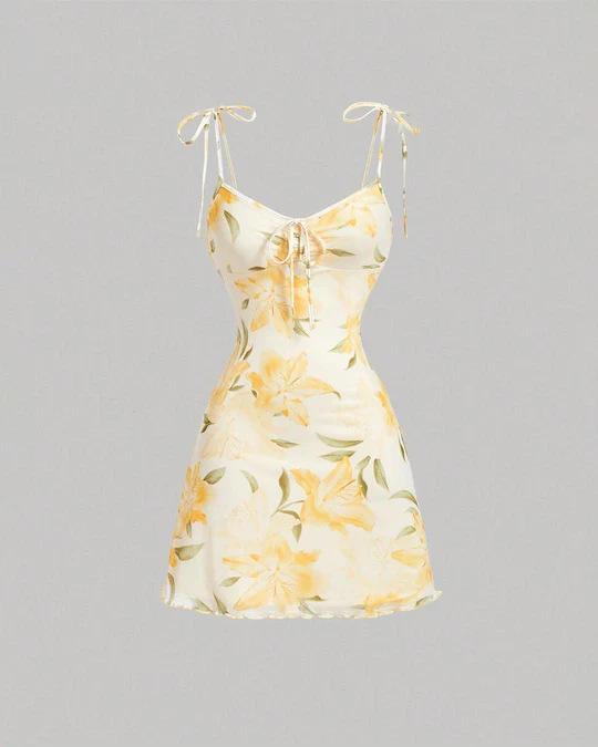 Factory wholesale foreign trade export European and American women s clothing 2026 new cross-border hair delivery women s lace-up printed dress S
