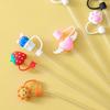 1 Pc Cartoon Drinking Dust Cap Silicone Straw Plug Tips Cover Reusable Cap Cup Accessories Dust-Proof Drinkware Kitchen Bar Tool