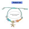 Adjustable Charm Bracelet Ceramic Starfish Shell Fish Pendant Braided Rope Jewelry for Casual Wear Gift Ideas