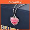 Charming Pink Zebra Pattern Heart Necklace For Women With Sparkling Crystal Pendant
