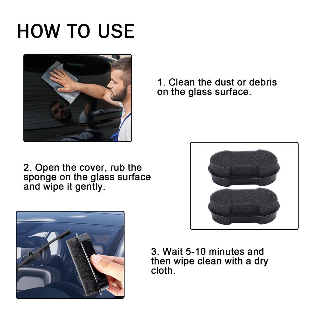 2pcs One Way Mirror Sponge Car Wash Sponge Car Cleaner Cushion Sponge for Car Windshield Bathroom Office Floor Window Glass