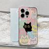 Transparent Cute Black Cat Phone Case for iPhone 16E 11 13 12 14 16 17 Pro Max 15 Plus XS 17 Air Animal Soft TPU Cover Fundas