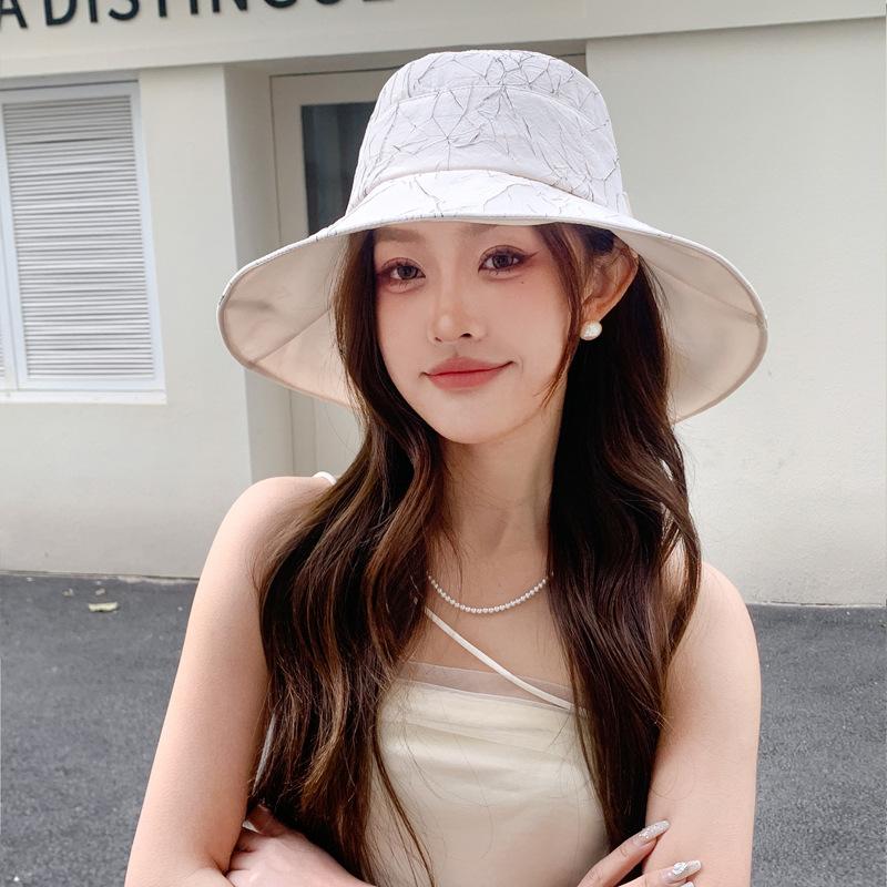 Hat female summer bow big brim bucket hat outdoor travel sun protection beach hat summer sun hat