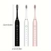 Smart Electric Toothbrush With 6 Modes- Effectively Cleans Teeth&Gums,Rechargeable USB Electric Toothbrush With Replacement Head