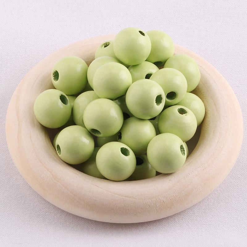 DIY Beech Wood Round Beads - Candy & Macaron Colors Jewelry Accessories