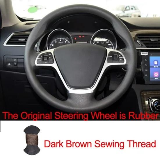 Hand Sewing Car Steering Wheel Cover Wrap For Zotye T600 2014 2015 2016 2017 Braid On the Steering Wheel Auto Car Accessories