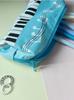 Creative Musical Note Piano Stationery Pouch Student Pencil Case Square Single Layer Oxford Cloth Pen Bag for Girls Boy