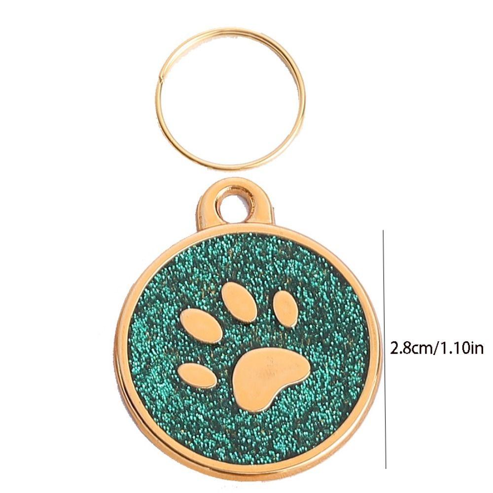 Pet Paw Dog Id Name Tag Personalized Pet Glitter Pendant Cat Tags  Cats