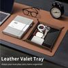 Creatieve Valet Tray van Echt Leer met Draadloos Opladen voor Telefoon Sleutel Munt Pen Bureau Opbergruimte Diverse Spullen Kist Doos Ornamenten