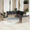 VidaXL Garden Lounge Set 11 Pcs with Light Grey Cushions Wicker 3217822