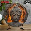 Buddha Head Tinplate Wall Art, Vintage Metal Sign for Bar Kitchen Decor