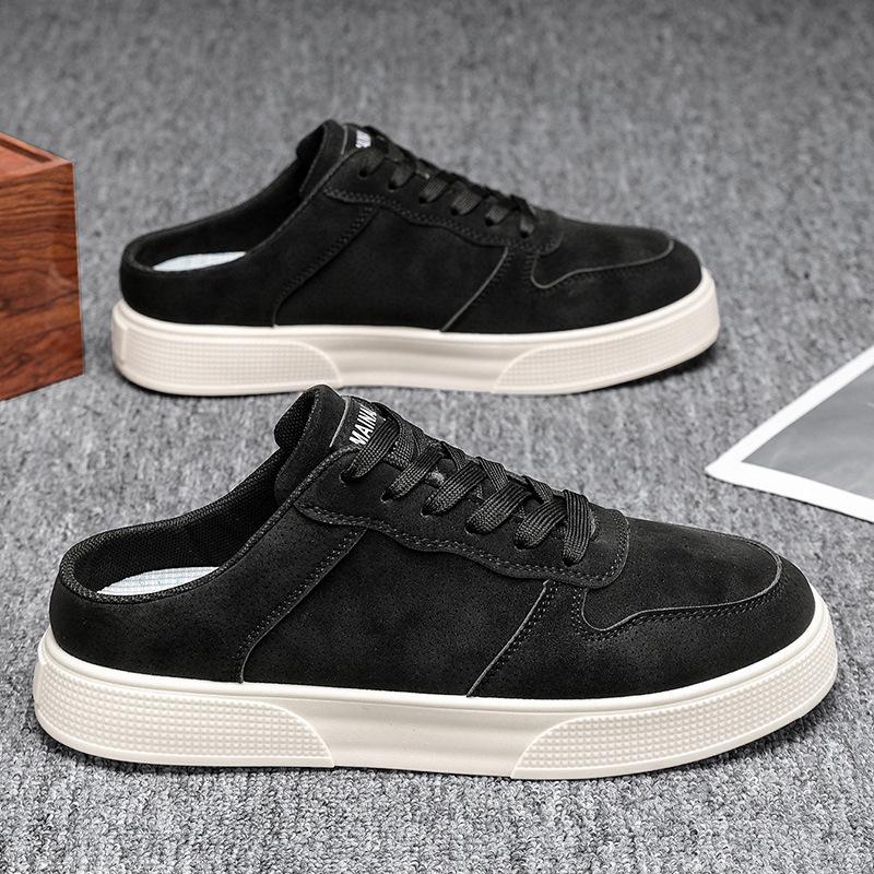 Men's Half Slippers Fashion Casual Sports Slipper Outdoor Comfortable Baotou Half Slippers Lace Up Platform Slippers Man Shoes