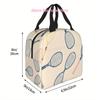 1pc, Tennis Racket Pattern Illustration. Printed Thermal Bag, Insulation Bag, Insulated Bag. Not for Food Contact. Suitable for